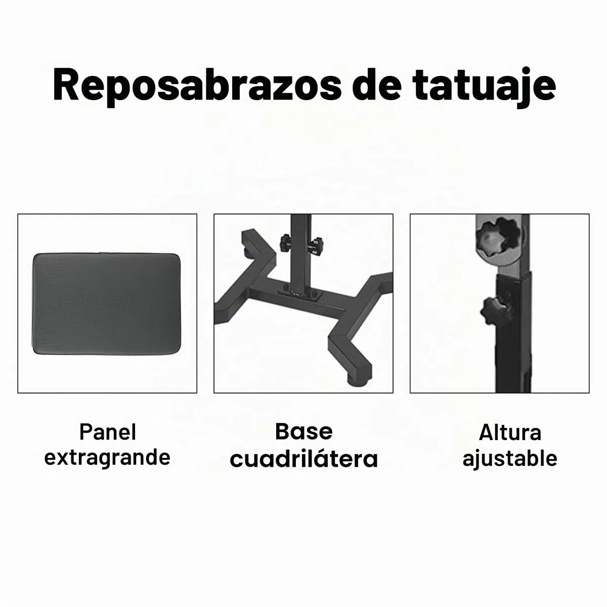 Reposabrazos Profesional para Tatuajes, Soporte de Brazo Plegable con Reposapiernas Ajustable en Altura, Base Estable y Apoyo Acolchado para Estudios de Tatuadores