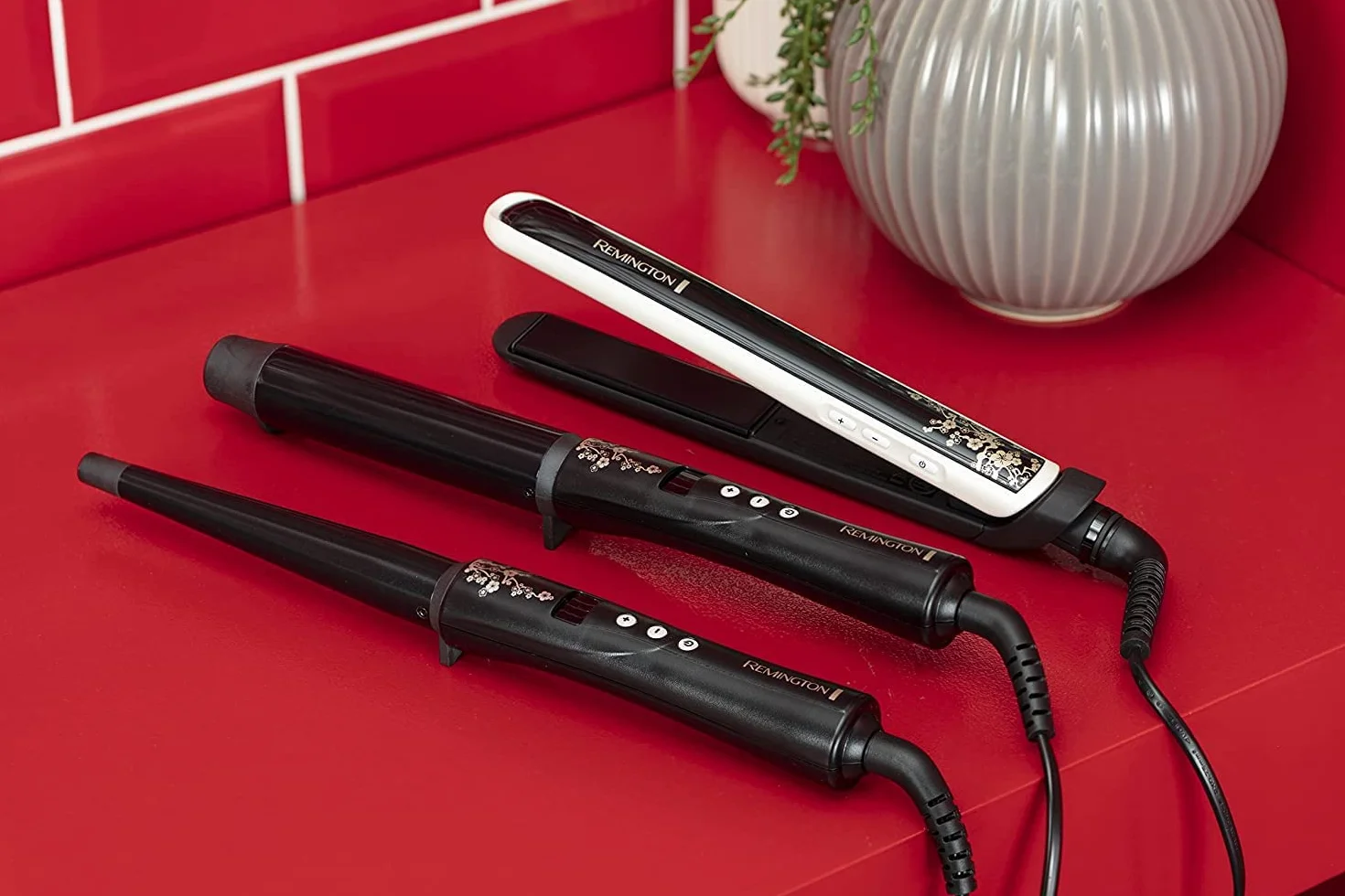 Remington Rizador de Pelo Pearl - Cerámica Avanzada con Perla, Ondulador de Pelo con Barril de 32 mm, Crea Rizos Grandes y Ondas Suaves, Temperatura hasta 210°C, Digital, Punta Fría - CI9533