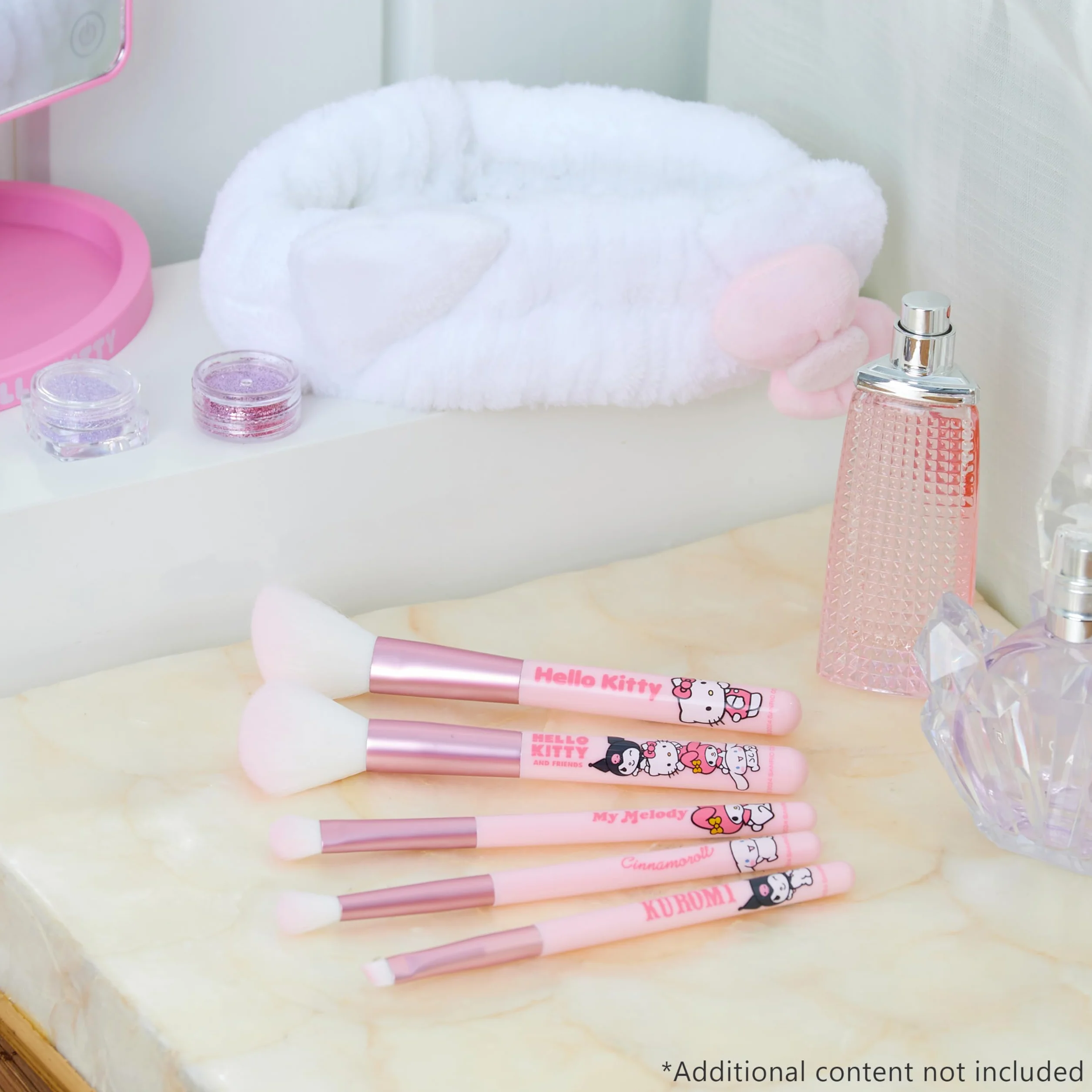 Hello Kitty Set de Brochas de Maquillaje, Kit de 5 Pinceles - Regalos para Mujer
