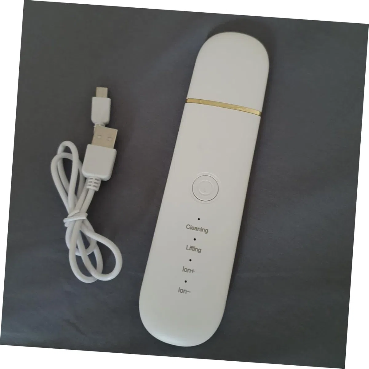 Pala De Belleza y Limpiador Facial Ultrasónico, 1 Unidad, Tamaño Compacto, Instrumento De Limpieza Facial a Prueba De Agua, Adecuado para Cuidado Personal y Piel, Color Blanco