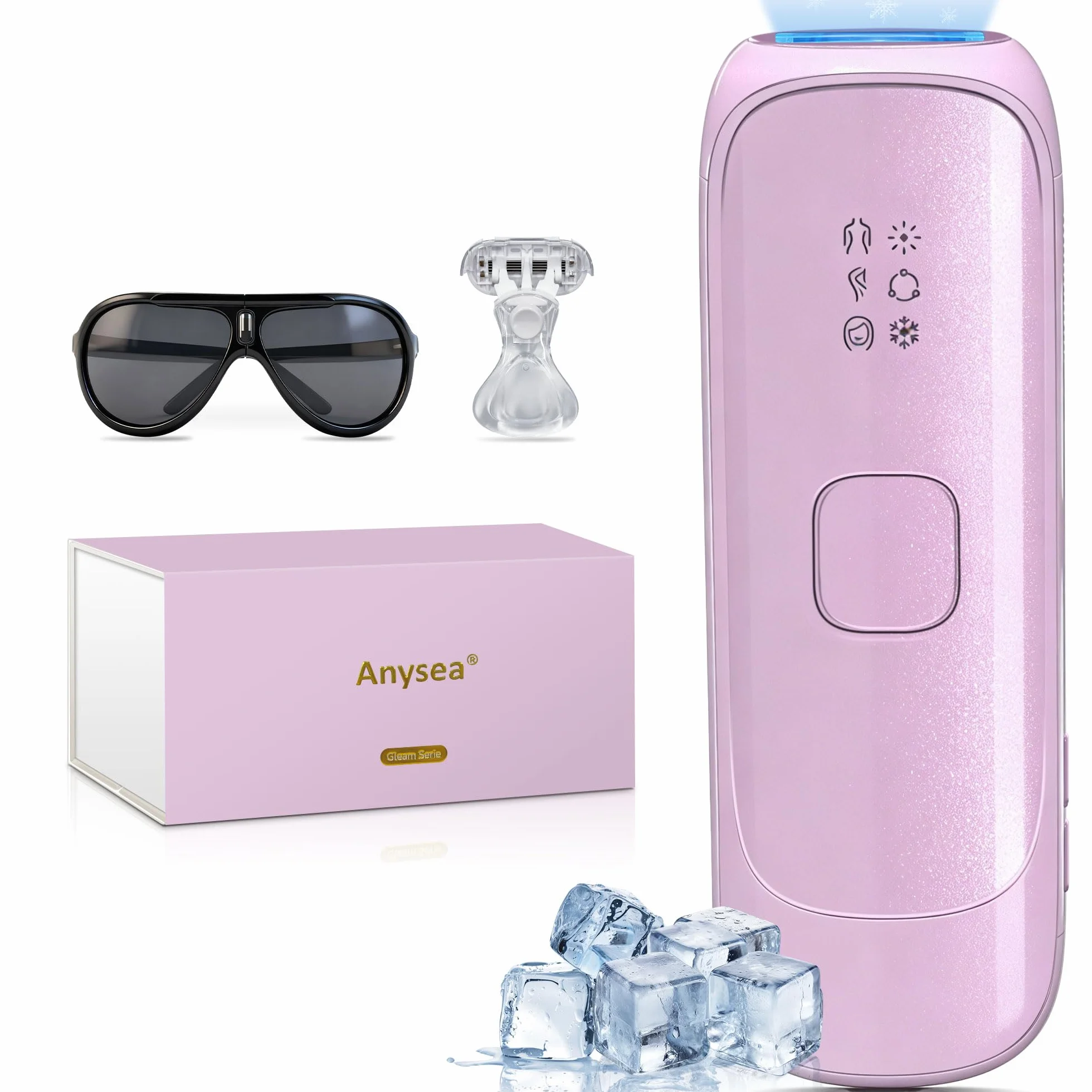 Depiladora Laser con Función de Enfriamiento: 530-1200NM Laser Depilacion con 3 Modos, Flash Continuo Automático, Epiladora de Luz Pulsada para Rostro, Axilas, Línea de Bikini y Cuerpo