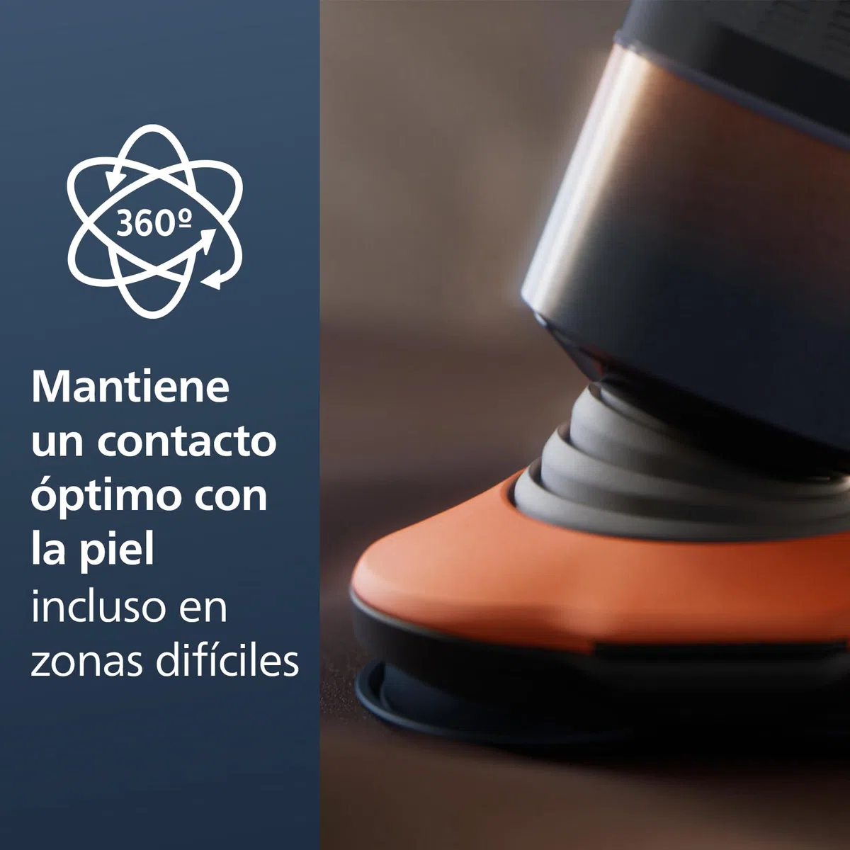 Philips Serie X5000 Afeitadora Eléctrica Hombre, Máquina de Afeitar Barba, 27 cuchillas, Cuida la piel, Cabezal flexible 360º, 50min de uso, En Seco y Húmedo, Recargable, X5012/00, Naranja