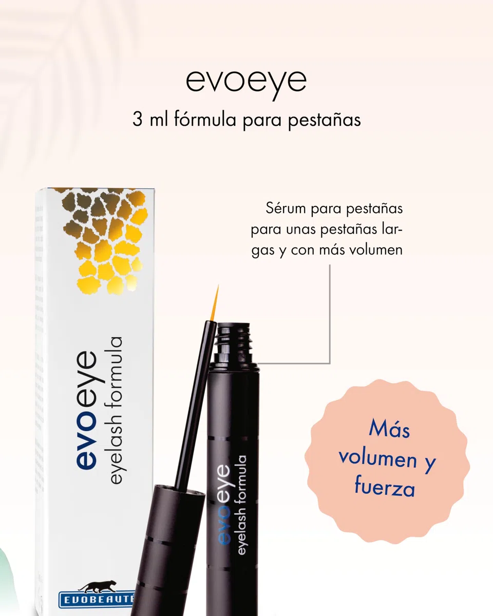 EVOBEAUTÉ evoeye Eyelash Formula 3 ml - Sérum de pestañas de alto rendimiento para la apariencia de pestañas más largas y densas en 6-8 semanas, sérum hidratante con péptidos revitalizantes