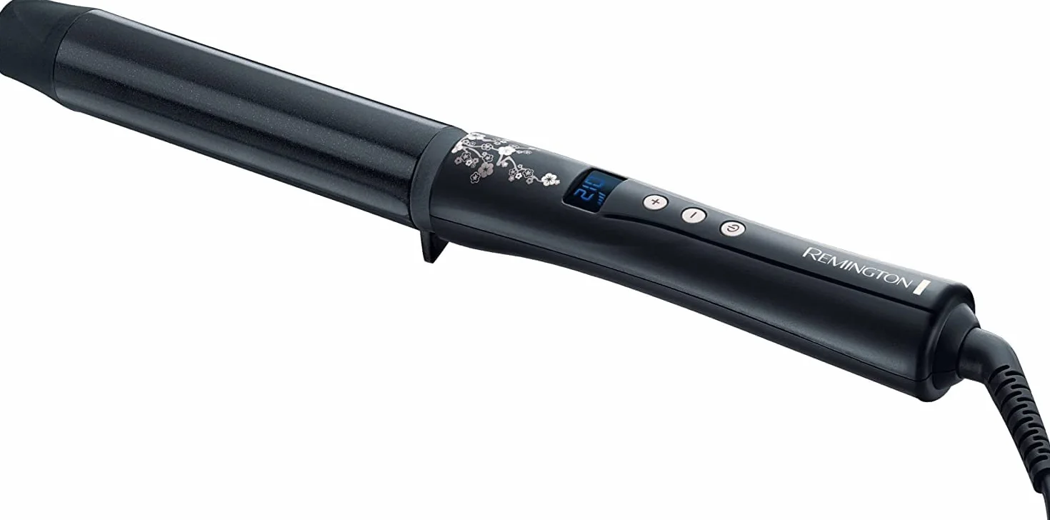 Remington Rizador de Pelo Pearl - Cerámica Avanzada con Perla, Ondulador de Pelo con Barril de 32 mm, Crea Rizos Grandes y Ondas Suaves, Temperatura hasta 210°C, Digital, Punta Fría - CI9533