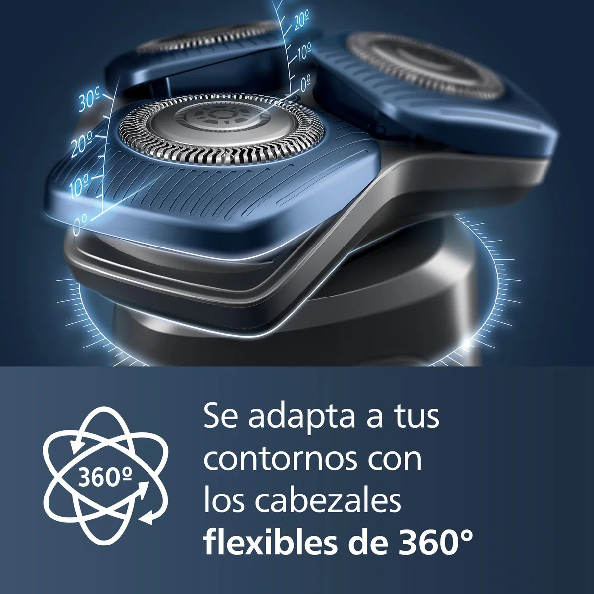 Philips Serie 7000 Afeitadora Eléctrica Hombre, Máquina de Afeitar Barba con Recortadora, 60min de uso, En Seco y Húmedo, Recargable, Centro de Limpieza, Base Carga, 4 Cartuchos, S7885/63, Azul