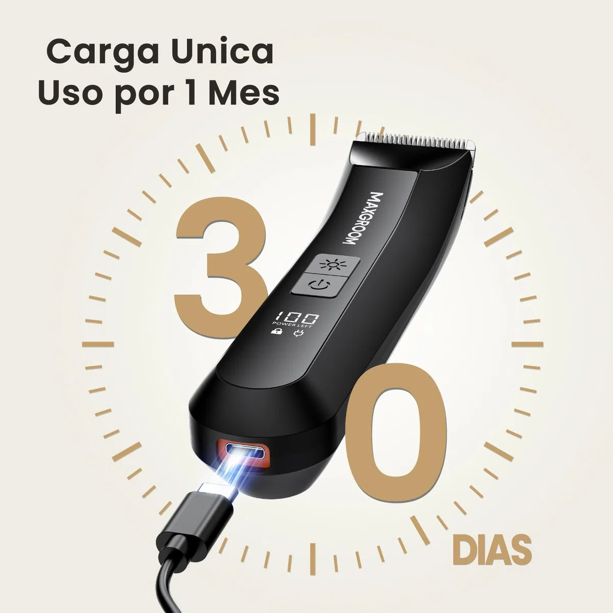 MAXGROOM Afeitadora Corporal Masculina 3 en 1, Depiladora Recargable con Luz LED Precisa, 100% Impermeable, Ideal para Barba, Axilas, Pecho, Piernas y Zonas Íntimas, Incluye Cortapelos Nasal, Negro