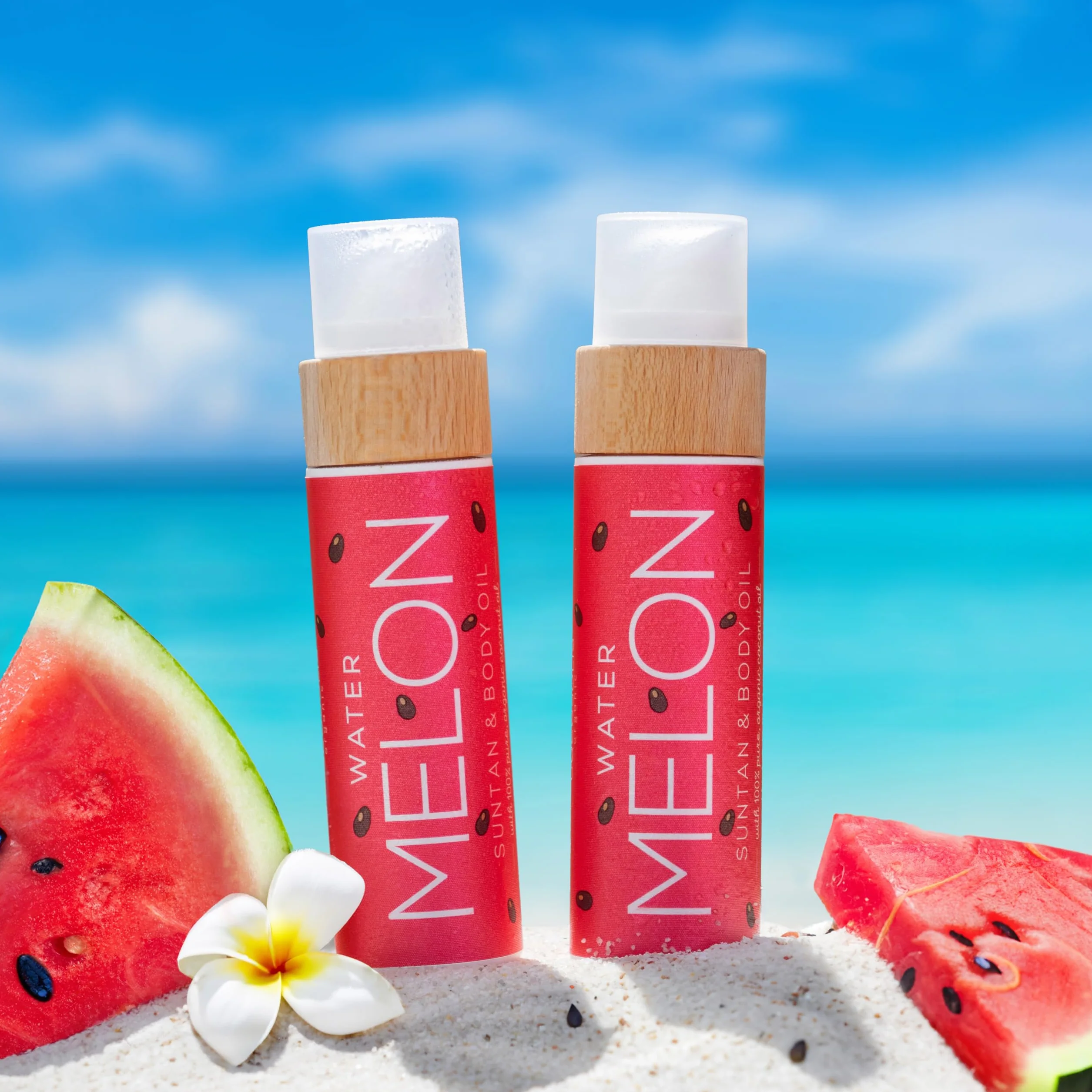 COCOSOLIS Watermelon - Aceite orgánico con vitamina E y aroma de sandía para un bronceado intenso y rápido - Amplificador bronceado