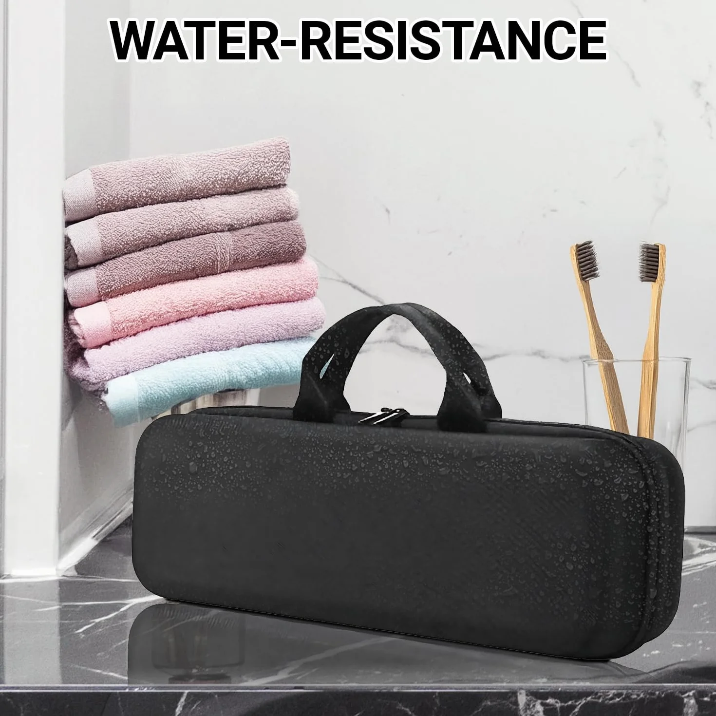 Bolsa de transporte para plancha de pelo Dyson Airstrait HT01, estuche rígido para plancha de pelo, impermeable, resistente a los arañazos y almacenamiento organizado para accesorios de potencia