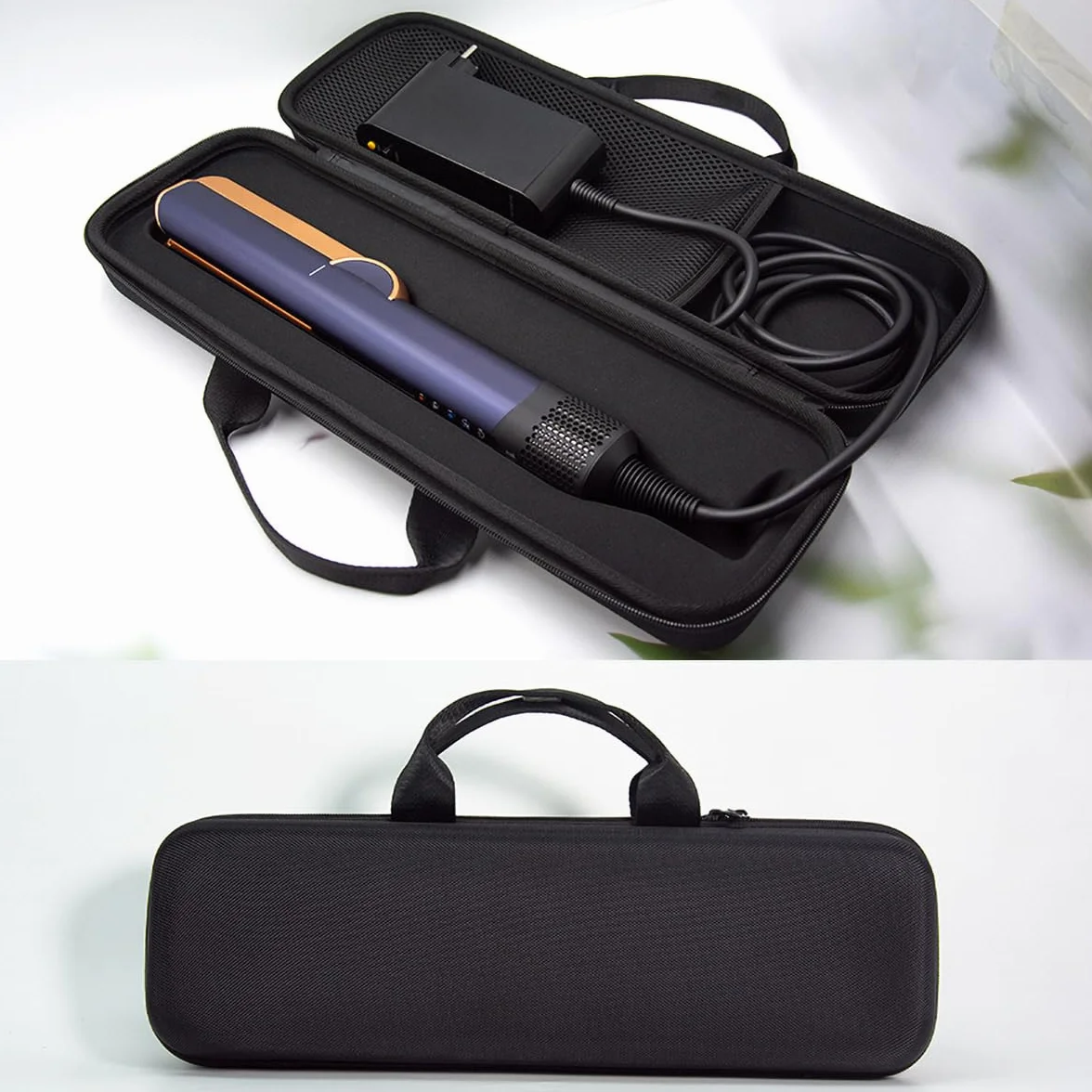 Bolsa de transporte para plancha de pelo Dyson Airstrait HT01, estuche rígido para plancha de pelo, impermeable, resistente a los arañazos y almacenamiento organizado para accesorios de potencia