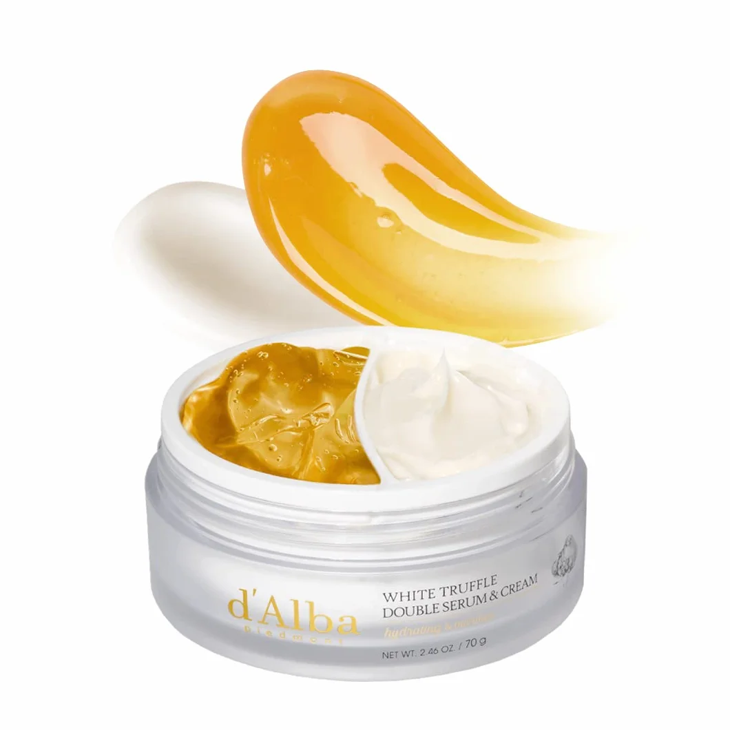 d'alba Crema y suero doble de trufa blanca italiana, 2 en 1 personalizable, elasticidad y cuidado nutritivo, crema vegana para todo tipo de piel, skincare coreano (70 g)