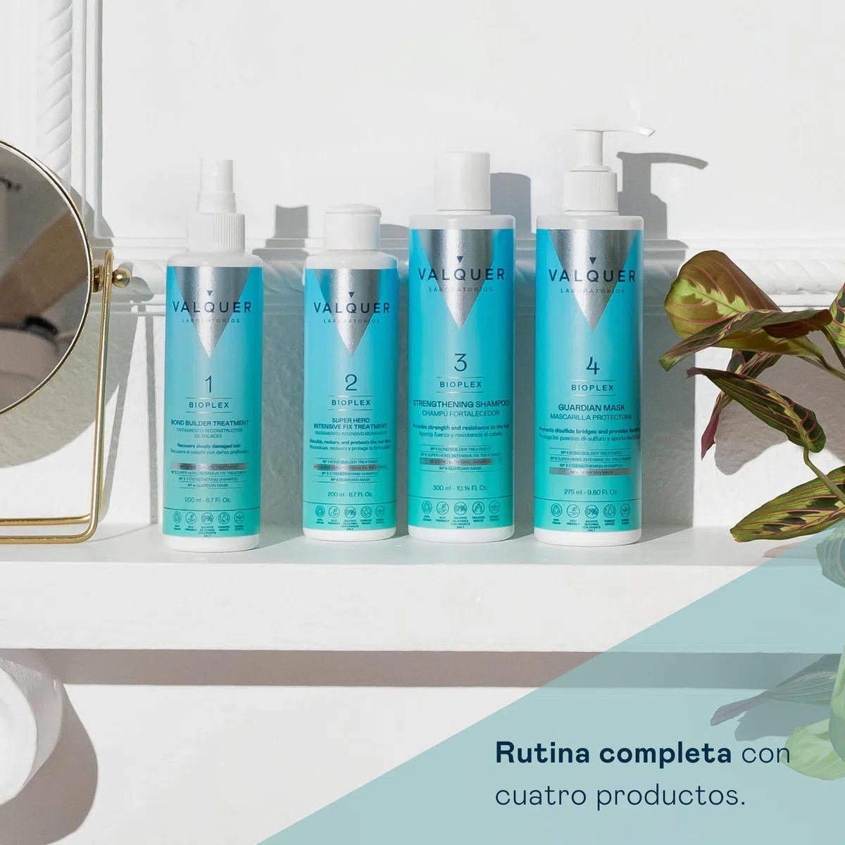 VALQUER Bioplex Tratamiento Capilar Hidratante y Reparador | Protección Intensiva y Reconstrucción Profunda del Cabello Dañado, Seco y Teñido | Apto para Todo Tipo de Pelo | Vegano | 975 ml