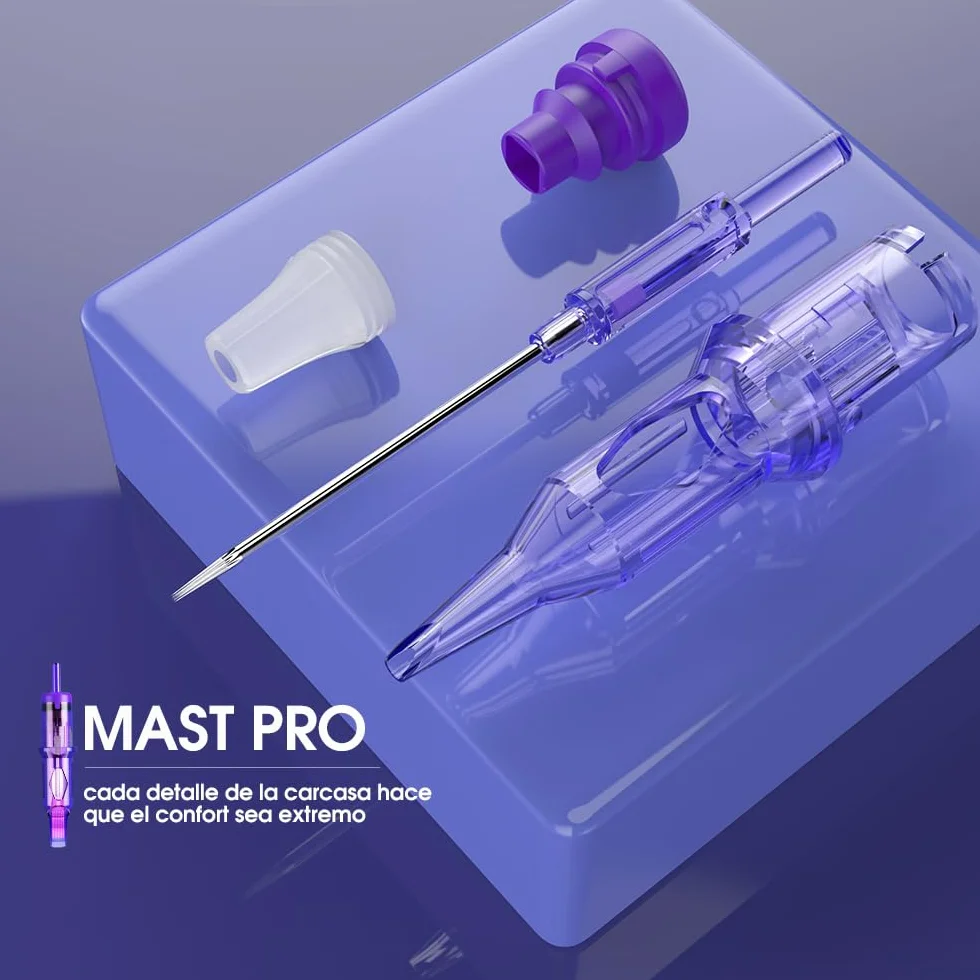 Mast Pro Agujas de Tatuaje,50 Piezas Tamaños Variados #12 1201RL 1203RL 1205RL 1207RL 1205RS 1207RS 1209RS 1207RM 1211RM 1209M, Set Desechable Round Liner Shader Magnum Para Todos Los Estilos