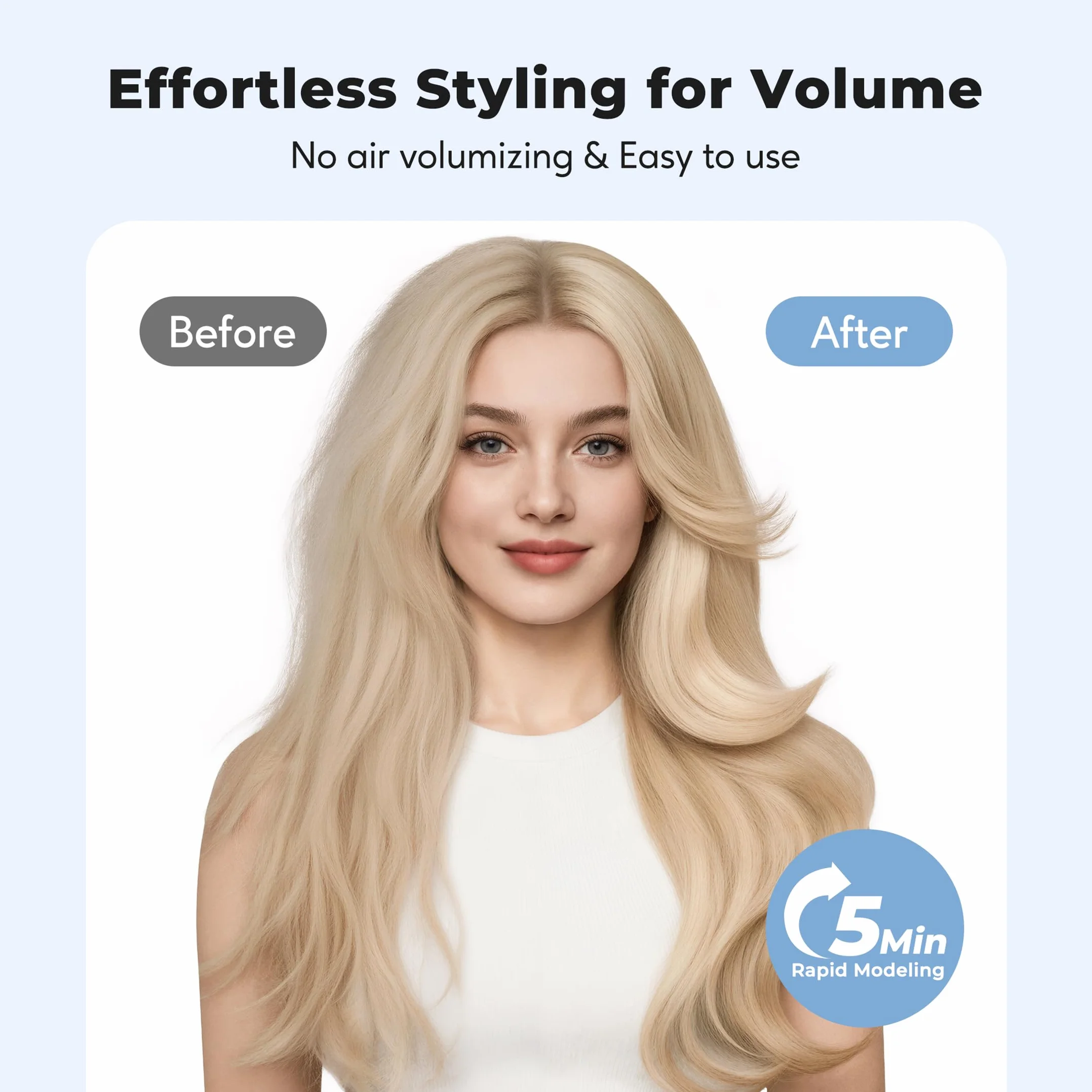 Brocha térmica Farery, Brocha caliente de 60mm para cabello suelto y voluminoso, Brocha térmica para rizado con cerámica, turmalina e iones, Brocha caliente con temperaturas, Doble voltaje.