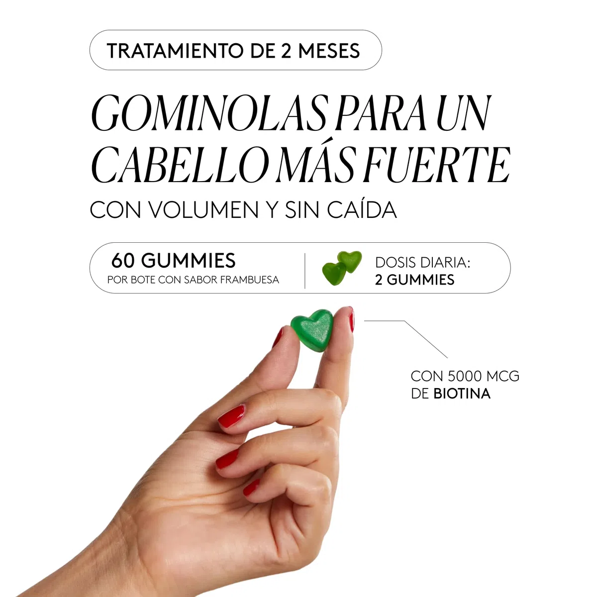 COCUNAT - Happy Hair Pack 2 Meses - Vitaminas para Favorecer Crecimiento del Cabello - Fortalece, Estimula el Crecimiento y Previene la Caída - Cabello Fuerte y Denso - Biotina 5.000 mcg - 120 uds