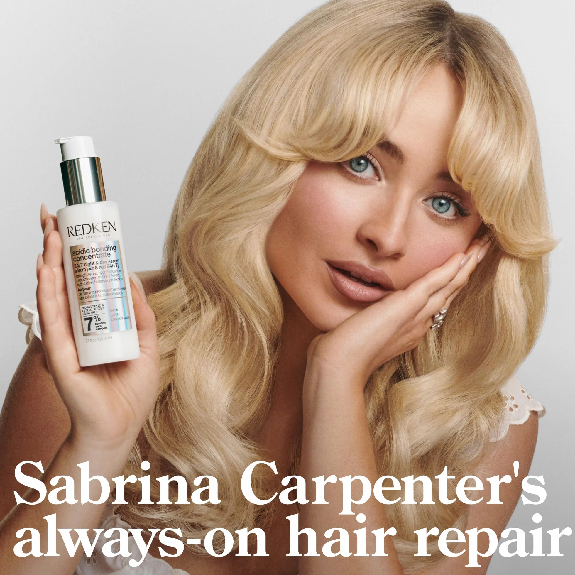 Redken Sérum 24/7 Día y Noche Sin Aclarado para Cabello Dañado con Ácido Cítrico, Ácido Poliglutámico y Escualano, Reparación Profunda y Fragancia a Lavanda, Acidic Bonding Concentrate