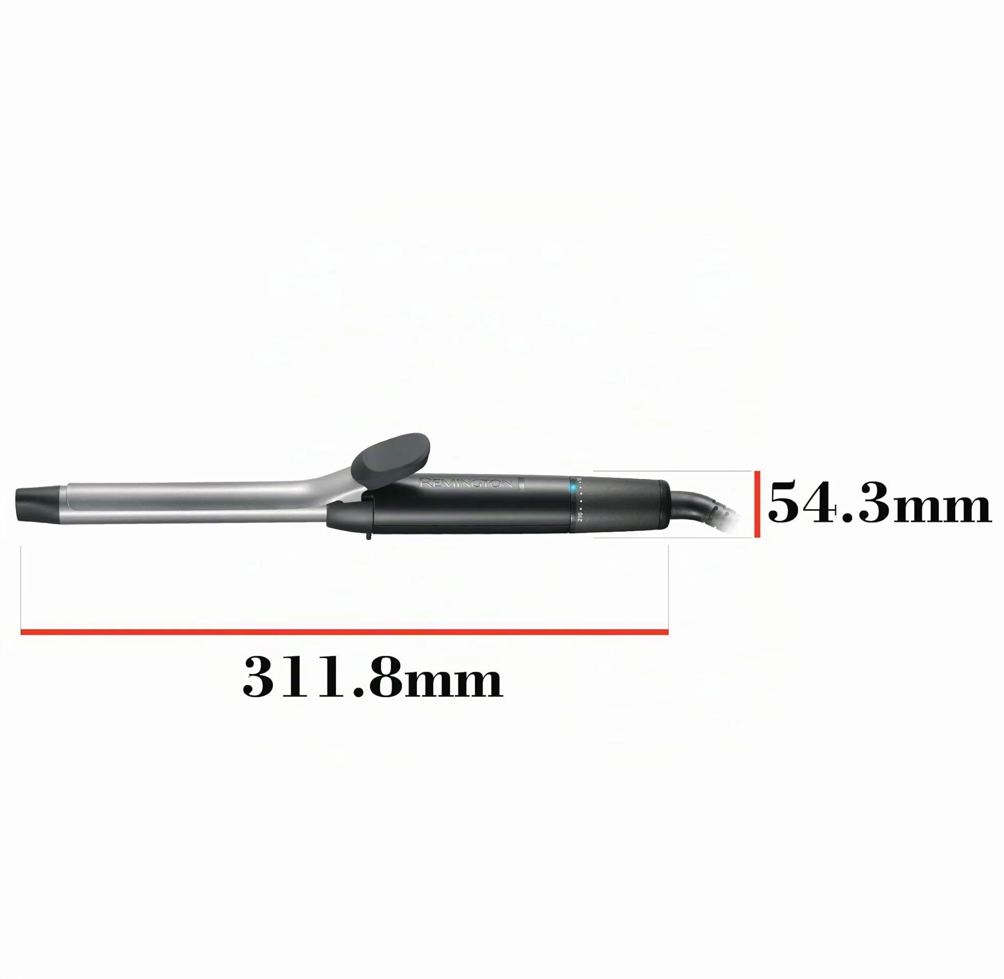 Remington Rizador de Pelo Pro Spiral Curl, Ondulador de Pelo con Pinza de 19 mm, Crea Rizos Definidos, Cerámica con Titanio, Turmalina, Protección y Brillo, 8 Temperaturas hasta 210°C, CI5519