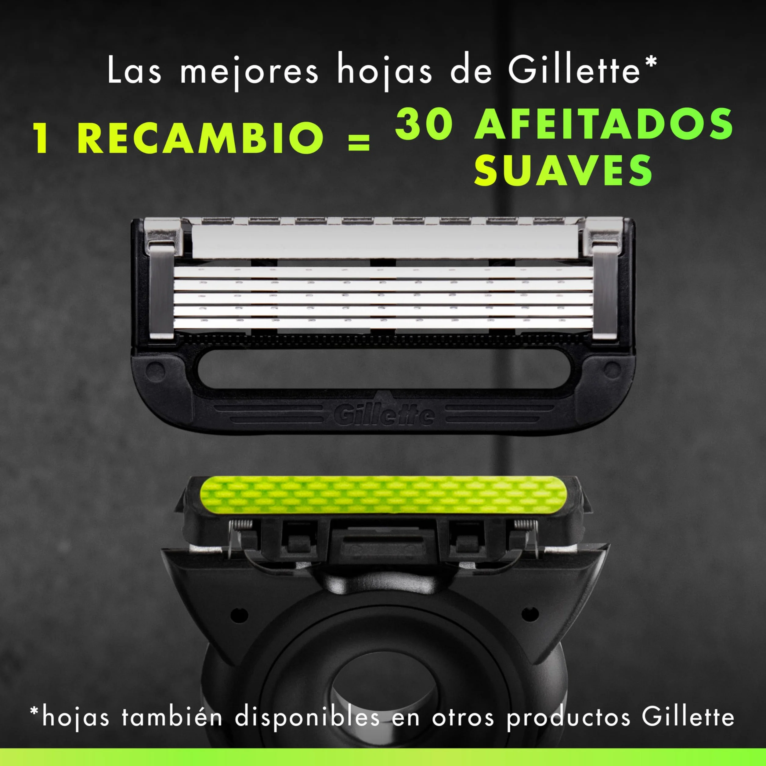 GilletteLabs Recambios para Maquinillas de Afeitar Hombre + Colgante, Pack de 10 - Cuchillas de Afeitar con 5 Hojas Y Banda Lubricante, Compatible con Todas Las Maquinillas Gillette Labs