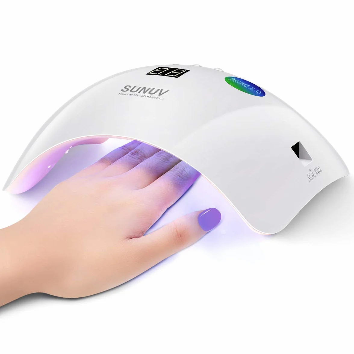 SUNUV Lámpara LED Uñas Lámpara de Uñas Secador de Uñas Rosa con Sensor de Inicio Automático, Pantalla LCD y Temporizador de 30/60/99s