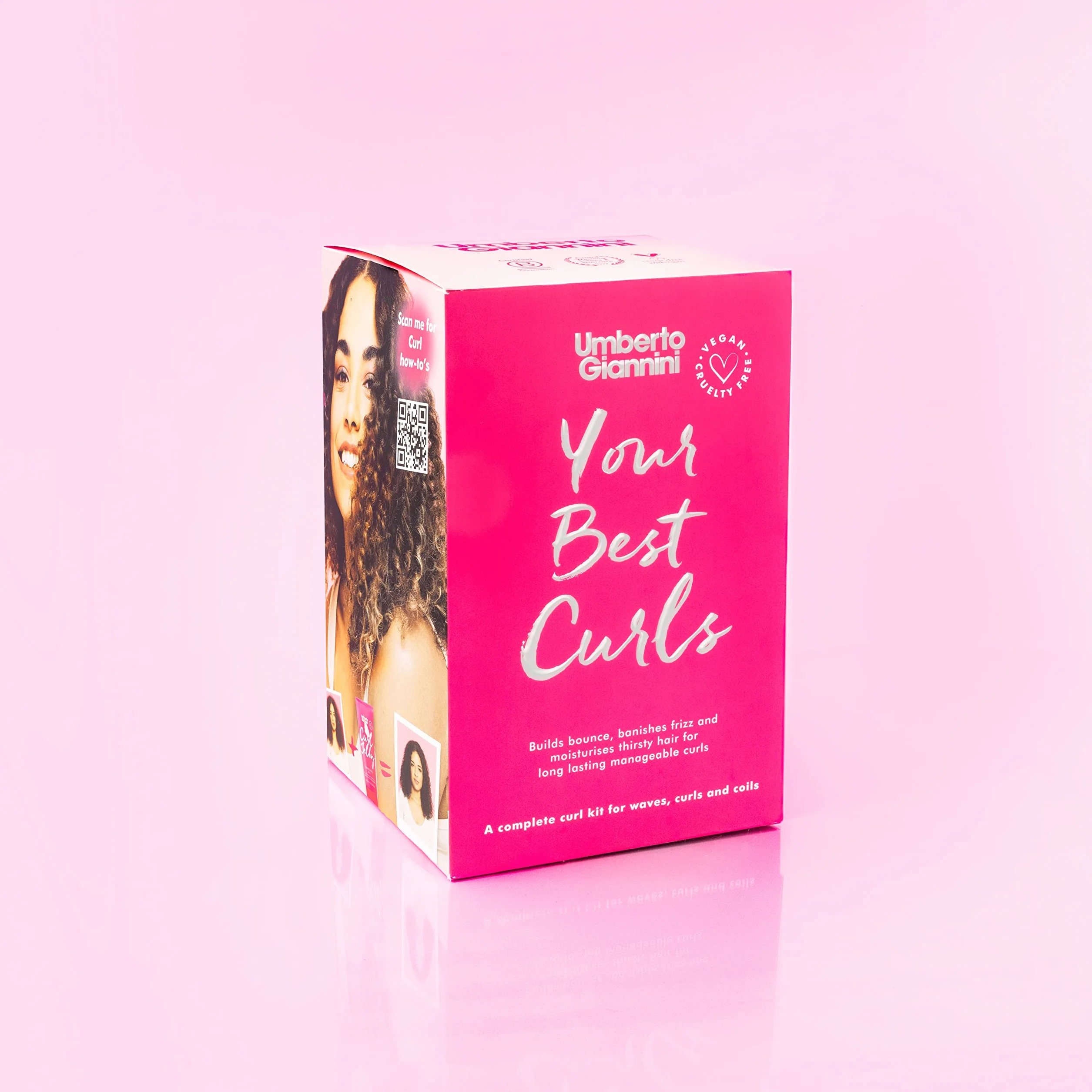 Umberto Giannini Your Best Curls - Juego de regalo de gelatina para rizos y peinados, vegano y libre de crueldad animal para desencrespar y brillar para ondas, rizos y bobinas (caja de regalo, juego