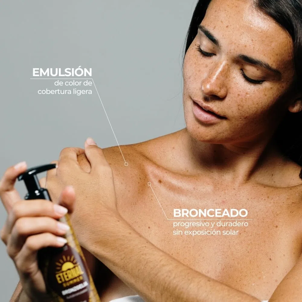 AOKlabs- BRONGZELIA Crema autobronceadora hidratante, emulsión fluida de rápida absorción 200ml.