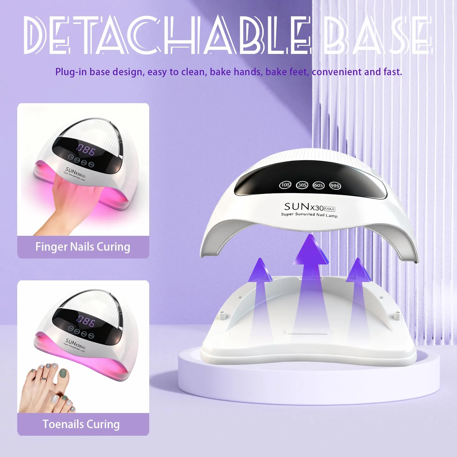 LÁMPARA UV/LED PARA UÑAS 500 W - Secador de uñas con 90 LED y sensor automático