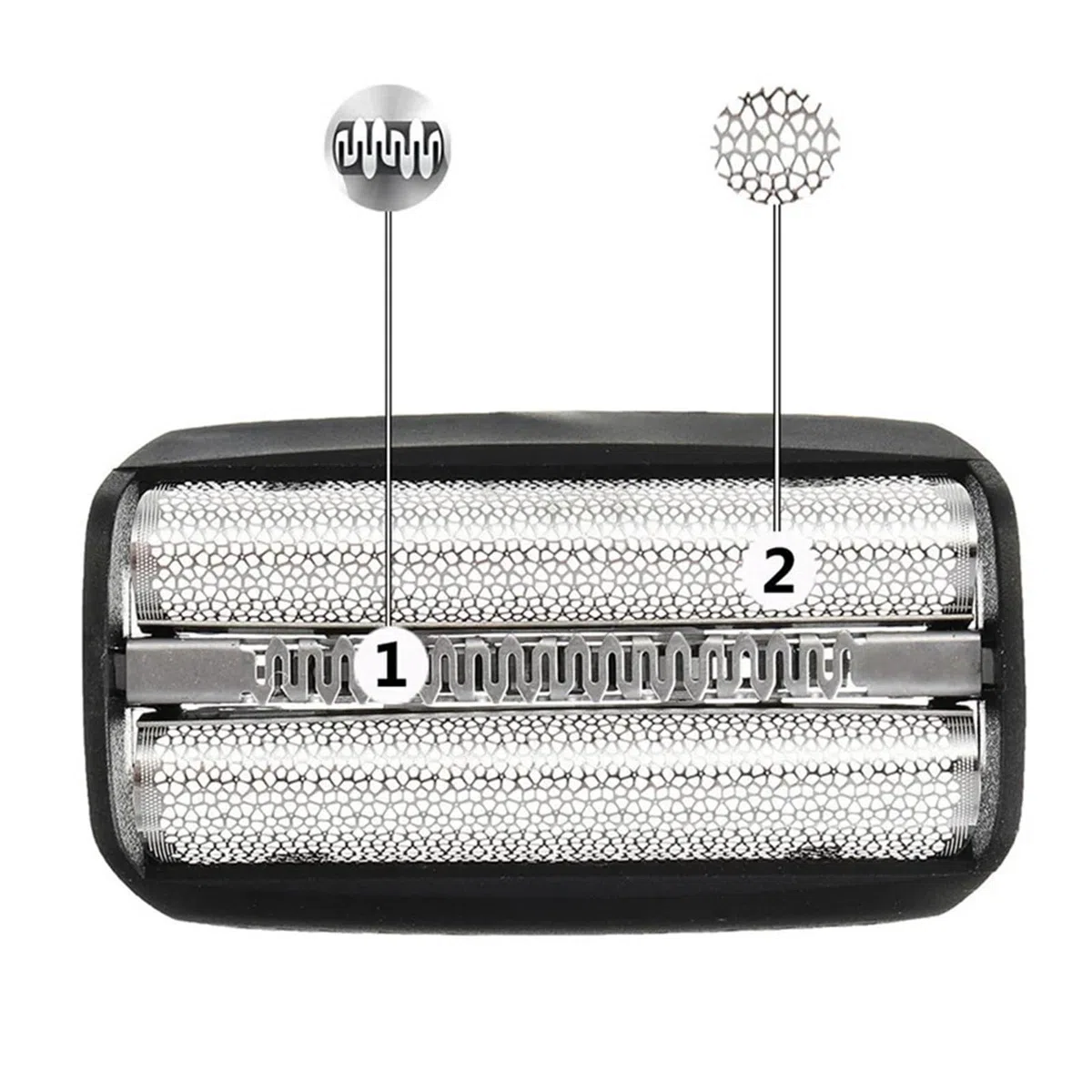 Cuchilla De Afeitar 30B, Compatible con Braun, 310, 5742, 5743, 195, 197S, 199, FIX400, 4735, 4736 Y 4737. Repuesto De Malla Negra.
