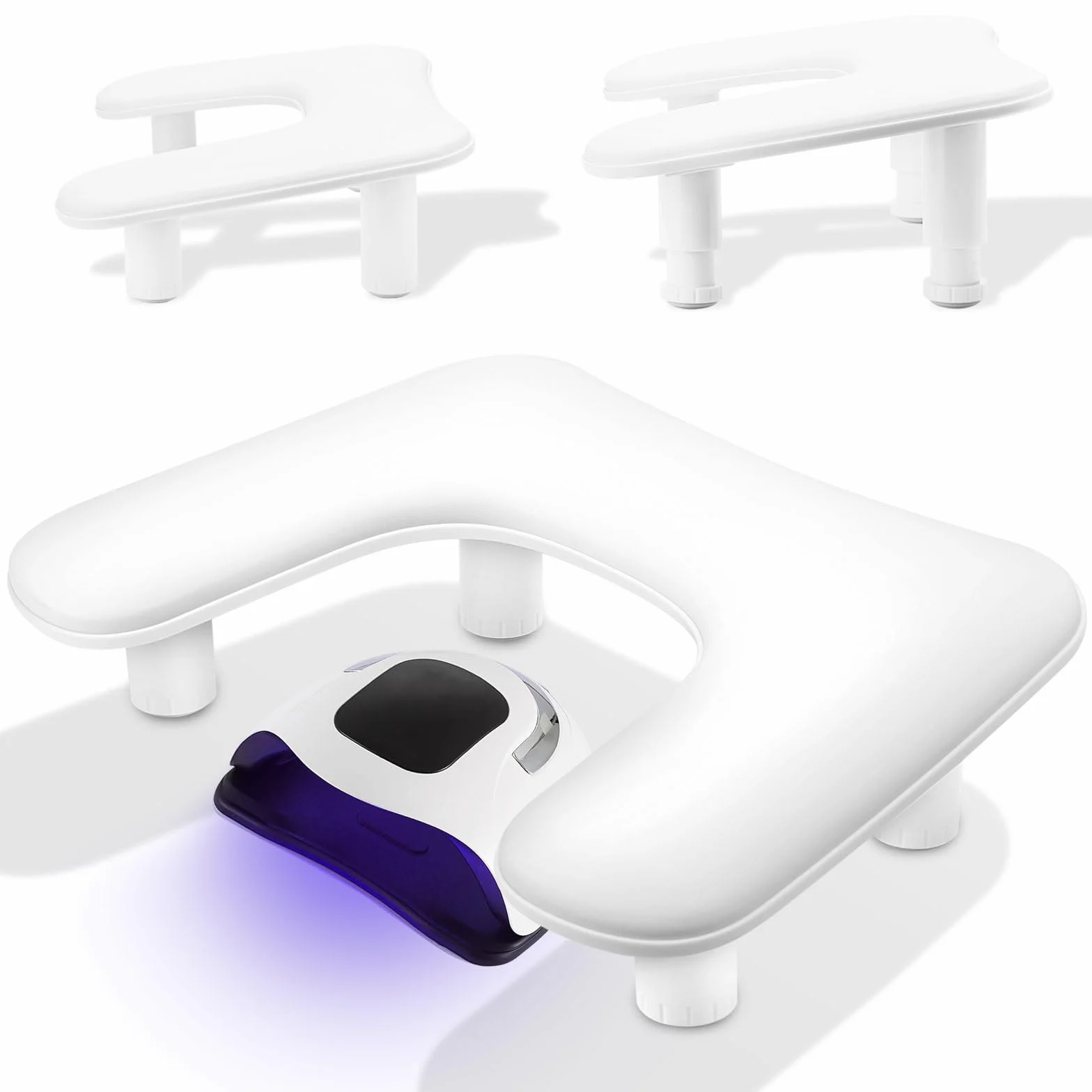 Almohada de Mano de Uñas, Reposabrazos de Uñas para Manicura en Forma U, Reposabrazos para Uñas de Altura Ajustable, Reposabrazos Manicura Adecuado para Salones de Manicura