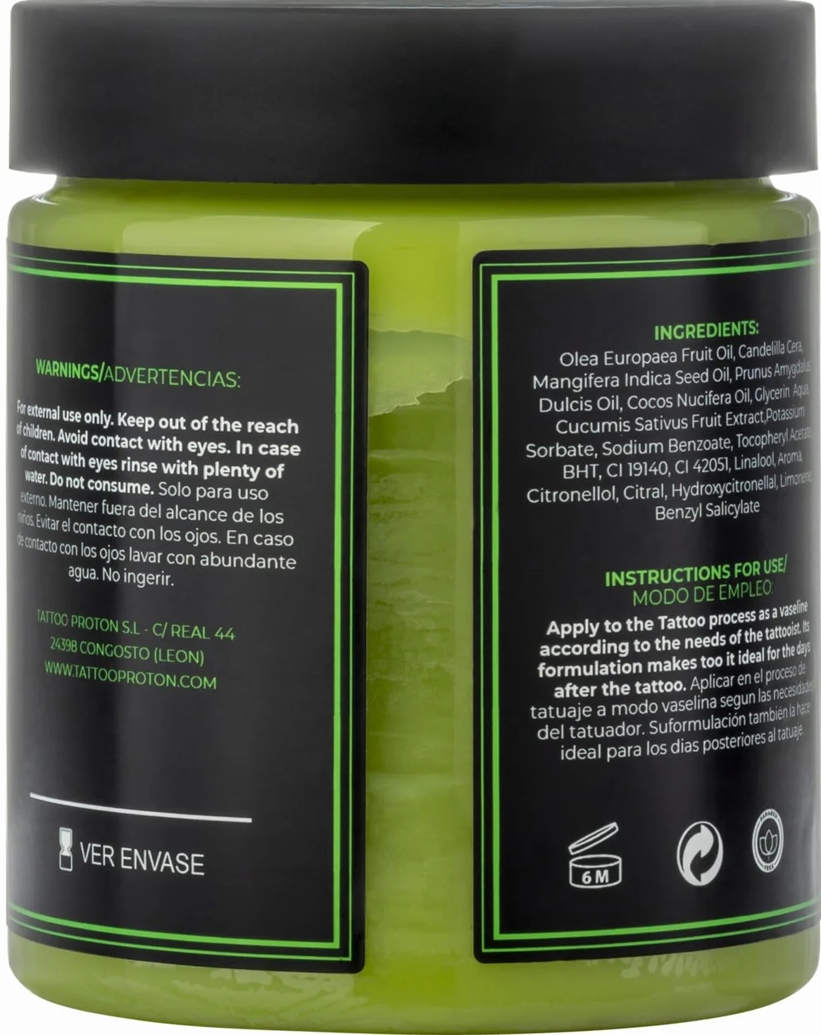 Proton Colours Obsession Tattoo Butter Green 250ml Crema para tatuaje y curar