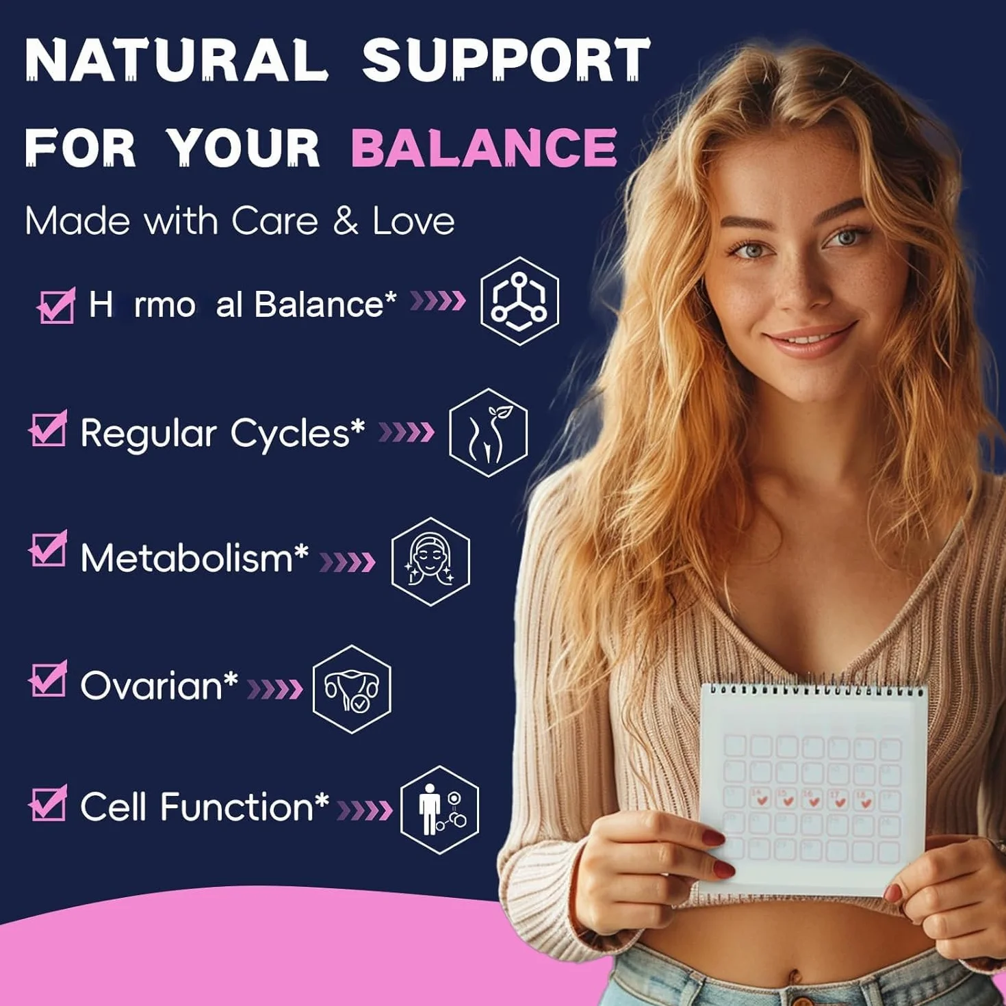 Complejo de mioinositol, ayuda a aliviar el estado de ánimo y el estrés, promover el equilibrio, favorecer un sueño saludable y aumentar la energía y la vitalidad.