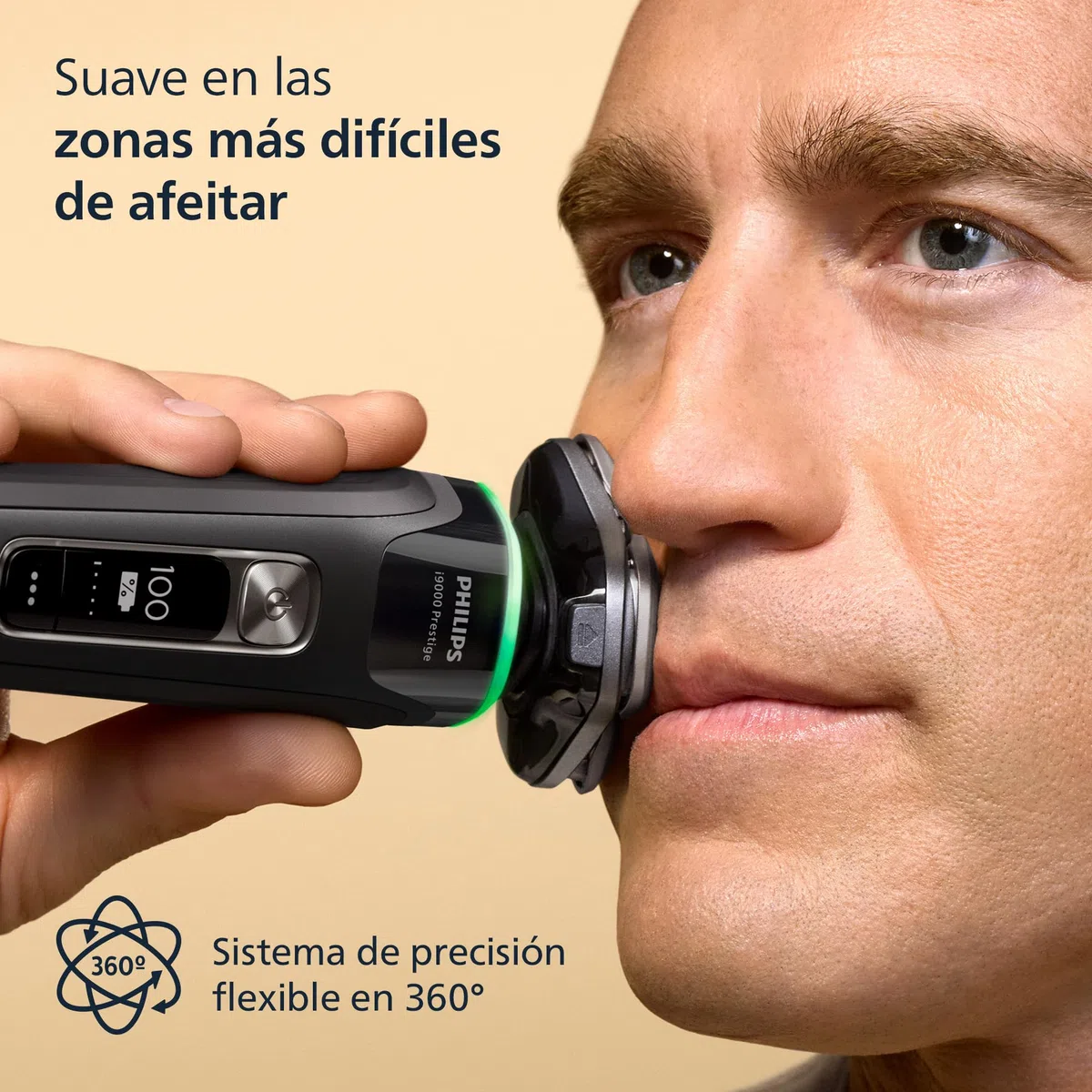 Philips i9000 Prestige, Afeitadora Eléctrica Hombre, Máquina de Afeitar Barba en Seco y Húmedo, Tecnología SkinIQ, Base de Carga, Recargable, Estuche de Viaje, Centro de limpieza, XP9207/30
