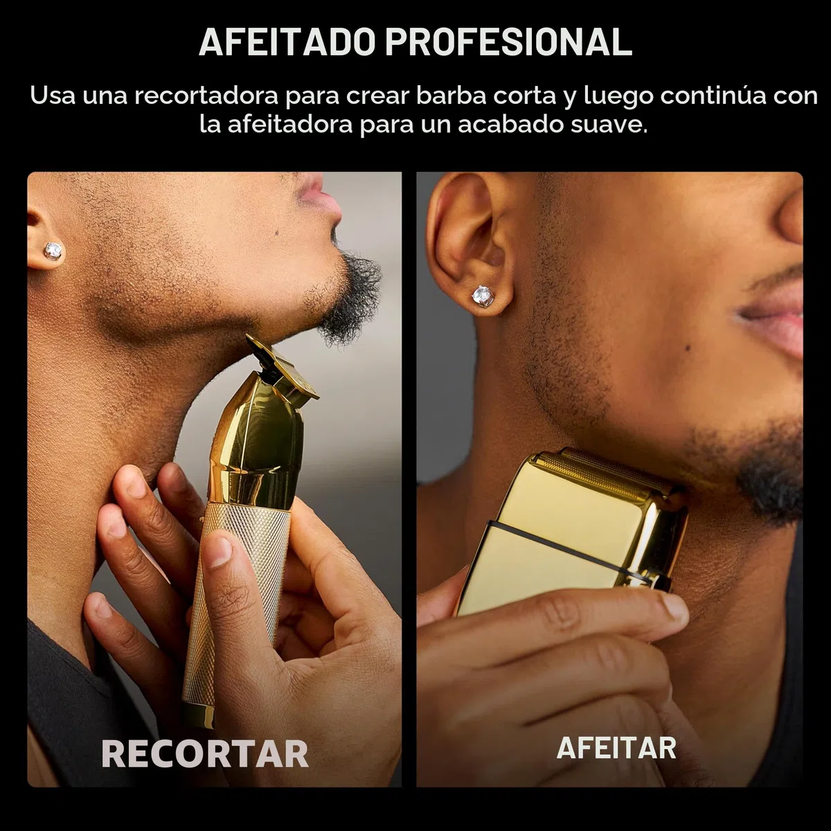 BaBylissPRO - Afeitadora inalámbrica de doble lámina metálica FXFS2G para hombre, 1 afeitadora